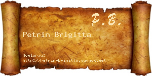 Petrin Brigitta névjegykártya